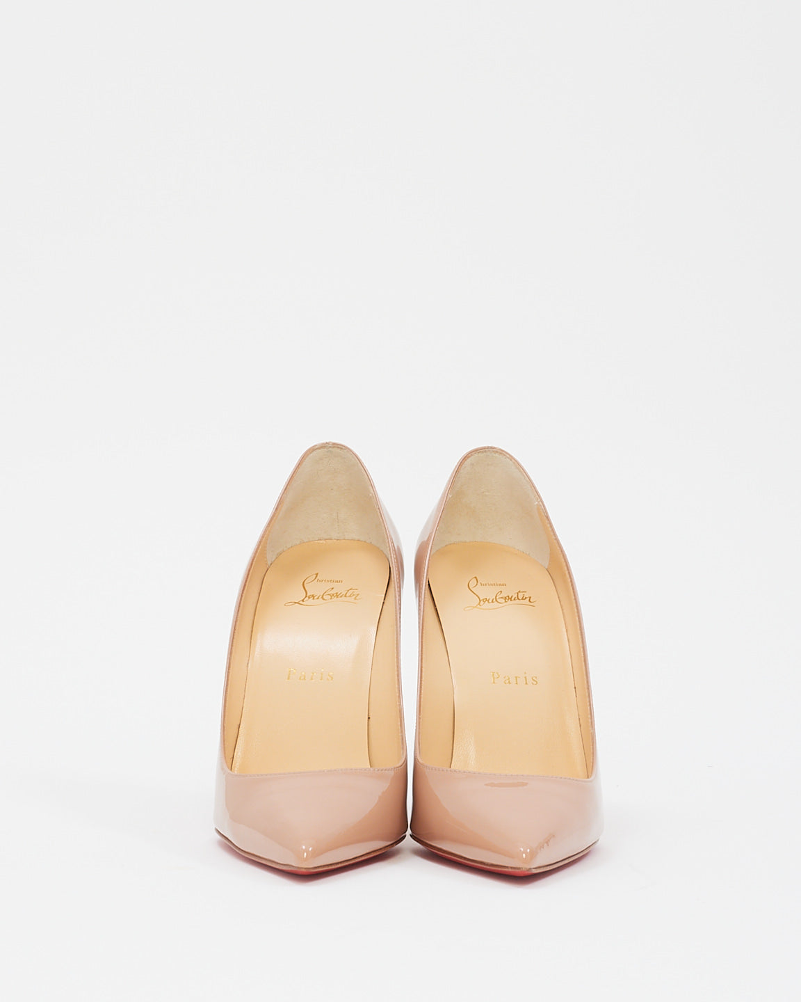 Christian Louboutin Beige Patent Leather Kate 100mm Pumps - 38
