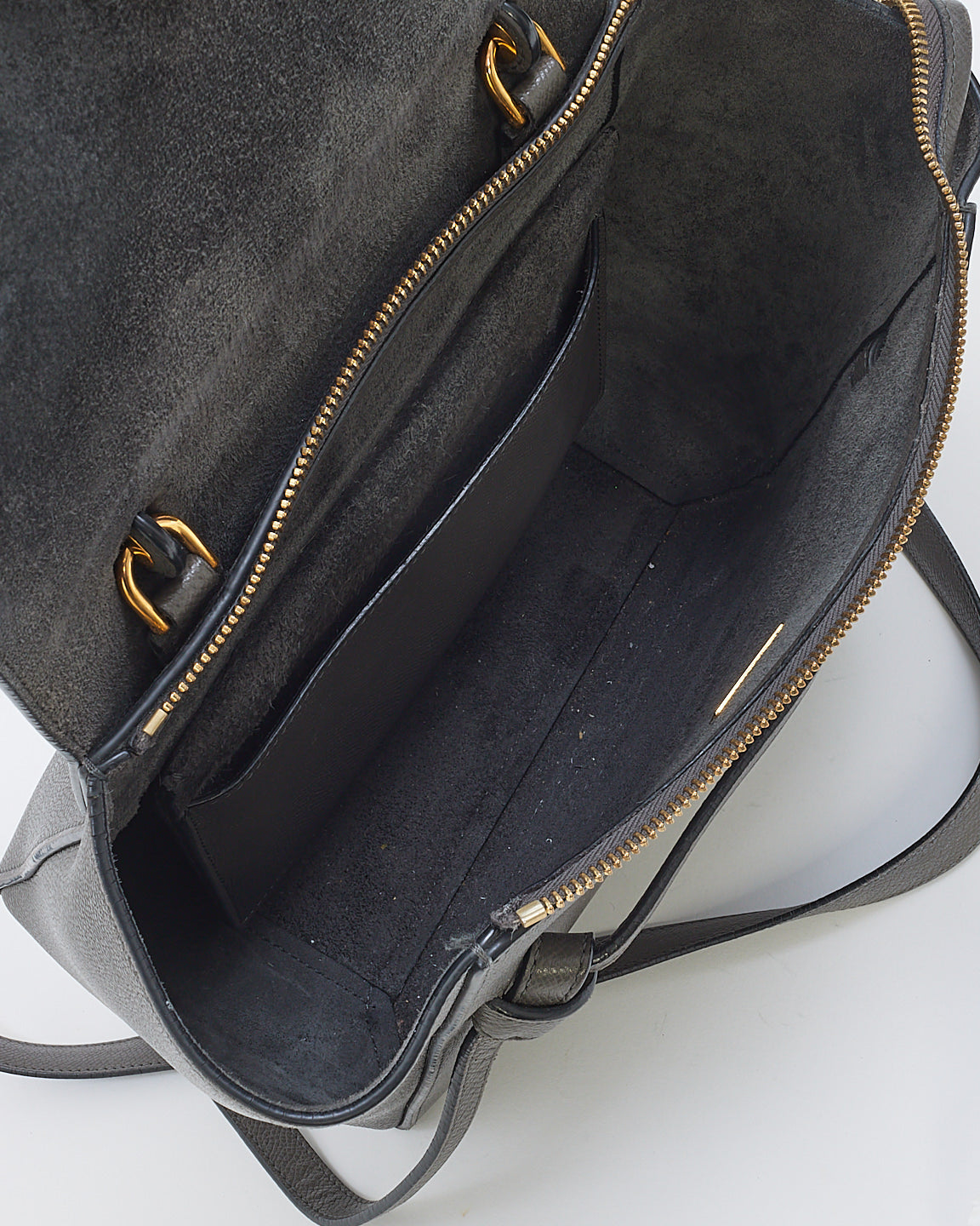 Celine Grey Grained Leather Mini Belt Bag