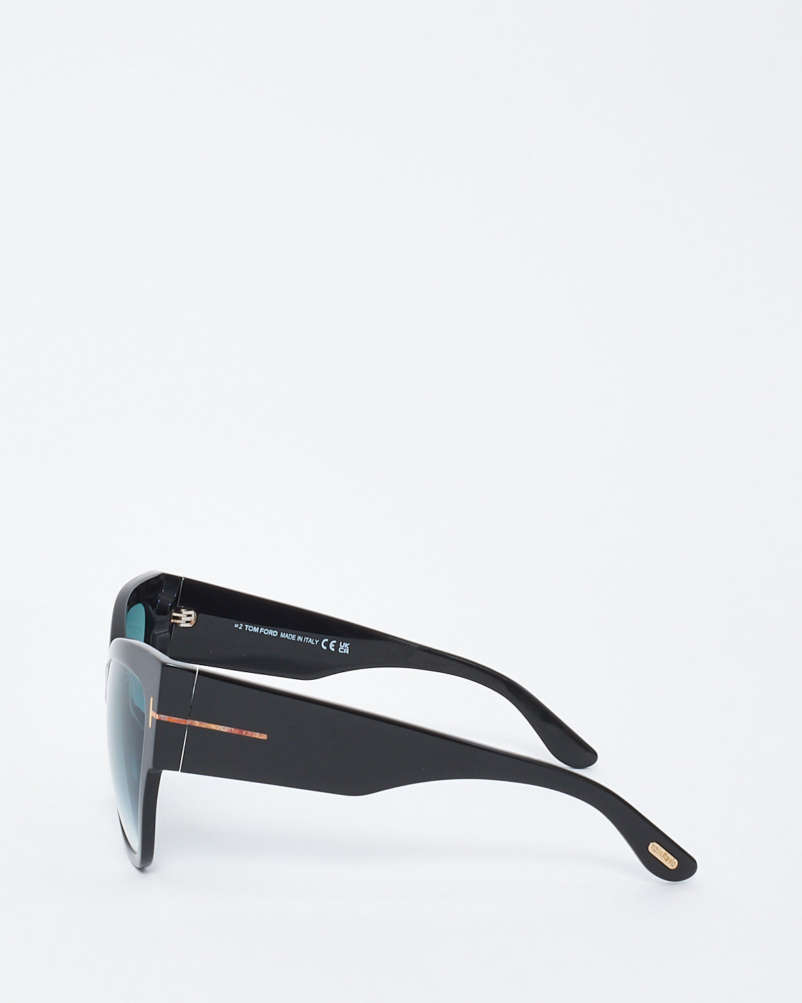 Tom Ford Black Acetate Cat Eye Frame Anoushka Sunglasses TF371