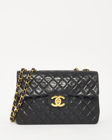  Chanel Black Leather Classic Jumbo XL Maxi Flap Bag with GHW