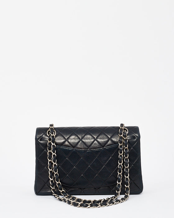 Chanel Black Lambskin Leather Small Classic Double Flap with SHW