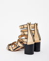 Chanel Beige/Black Leather CC Gladiator Sandals - 41.5