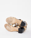 Chanel Beige/Black Leather CC Gladiator Sandals - 41.5