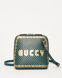  Gucci Navy Blue Leather x Sega Stars Mini Dome Bag