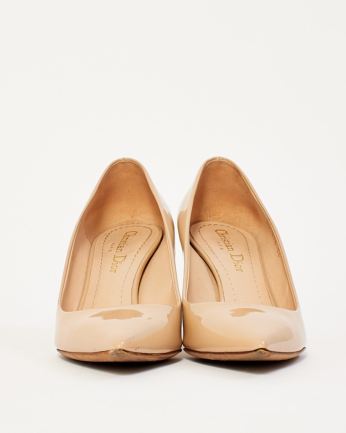 Dior Beige Patent Leather Point Toe Pumps - 36