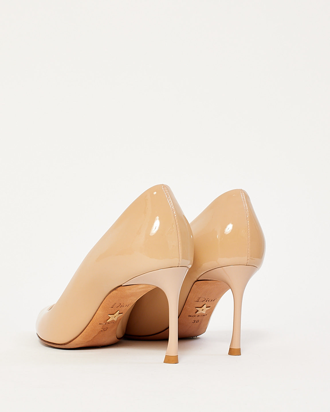 Dior Beige Patent Leather Point Toe Pumps - 36