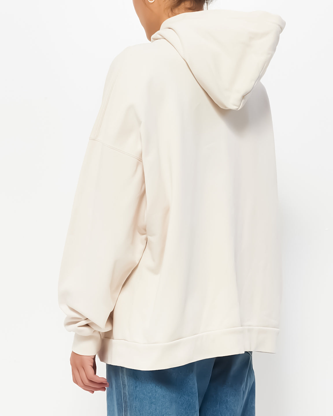 Balenciaga Beige Cotton Unisex Logo Hoodie  - 2