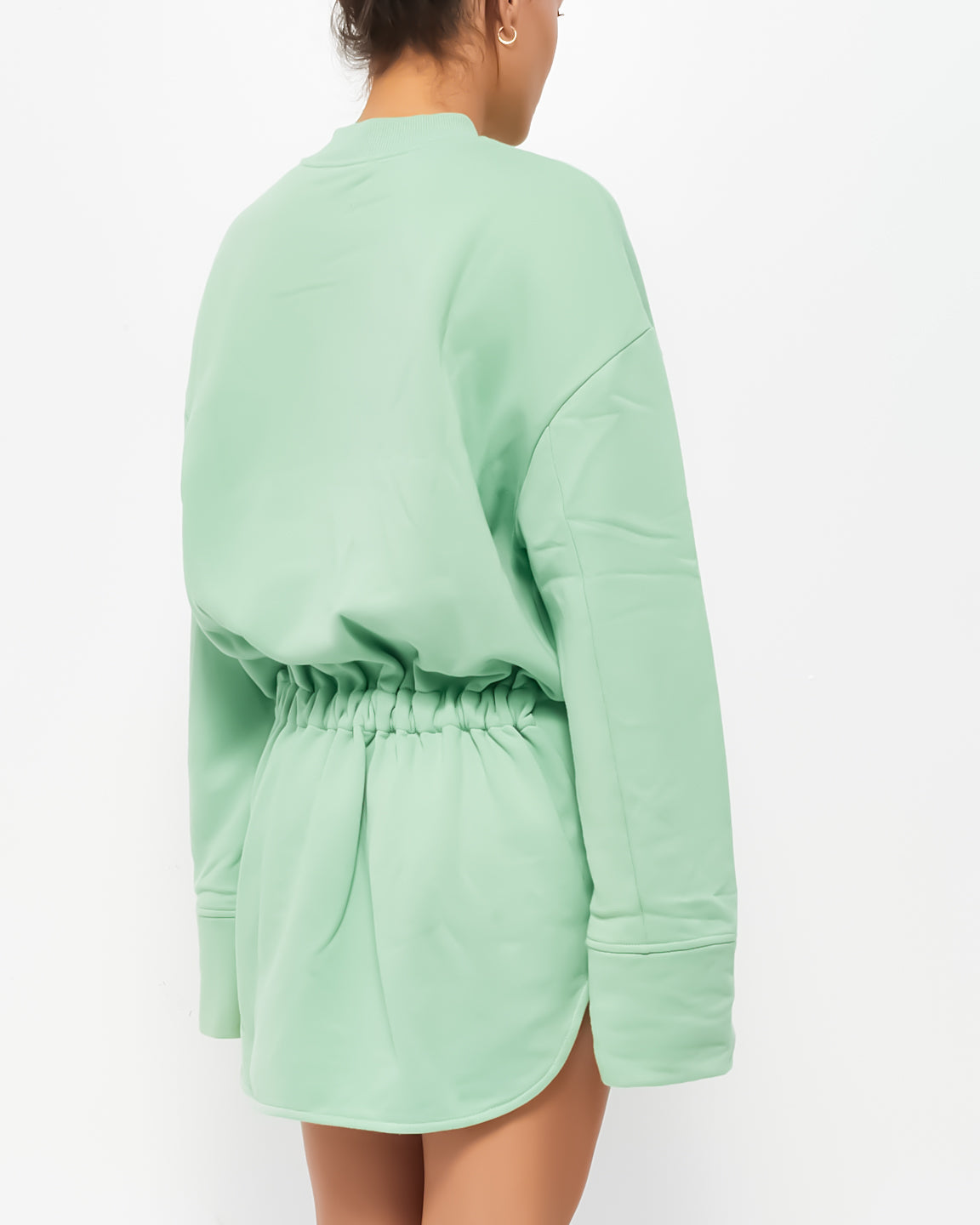 The Attico Green Cotton Long Sleeve 'Palmer' Mini Dress - 42