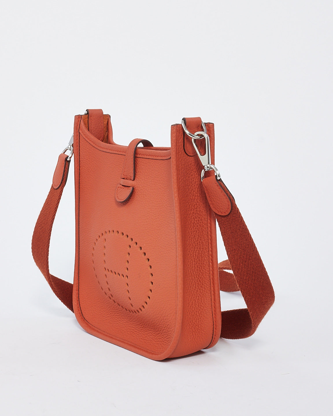 Hermès Burnt Orange Clemence Leather Evelyne TPM Bag