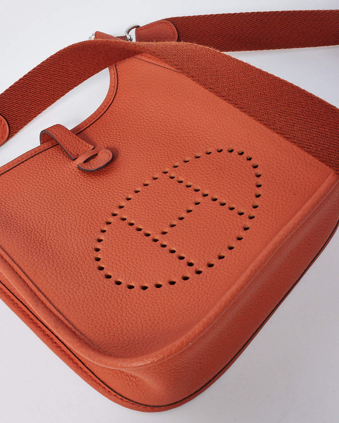 Hermès Burnt Orange Clemence Leather Evelyne TPM Bag