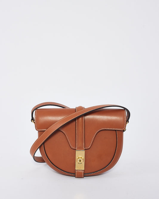 Celine Tan Leather Small Besace 16 Shoulder Bag