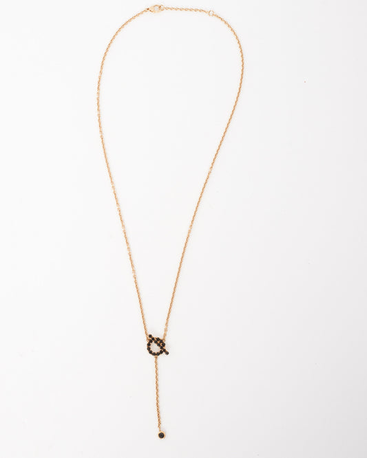 Hermès 18K Rose Gold & Black Spinel Finesse Lariat Necklace