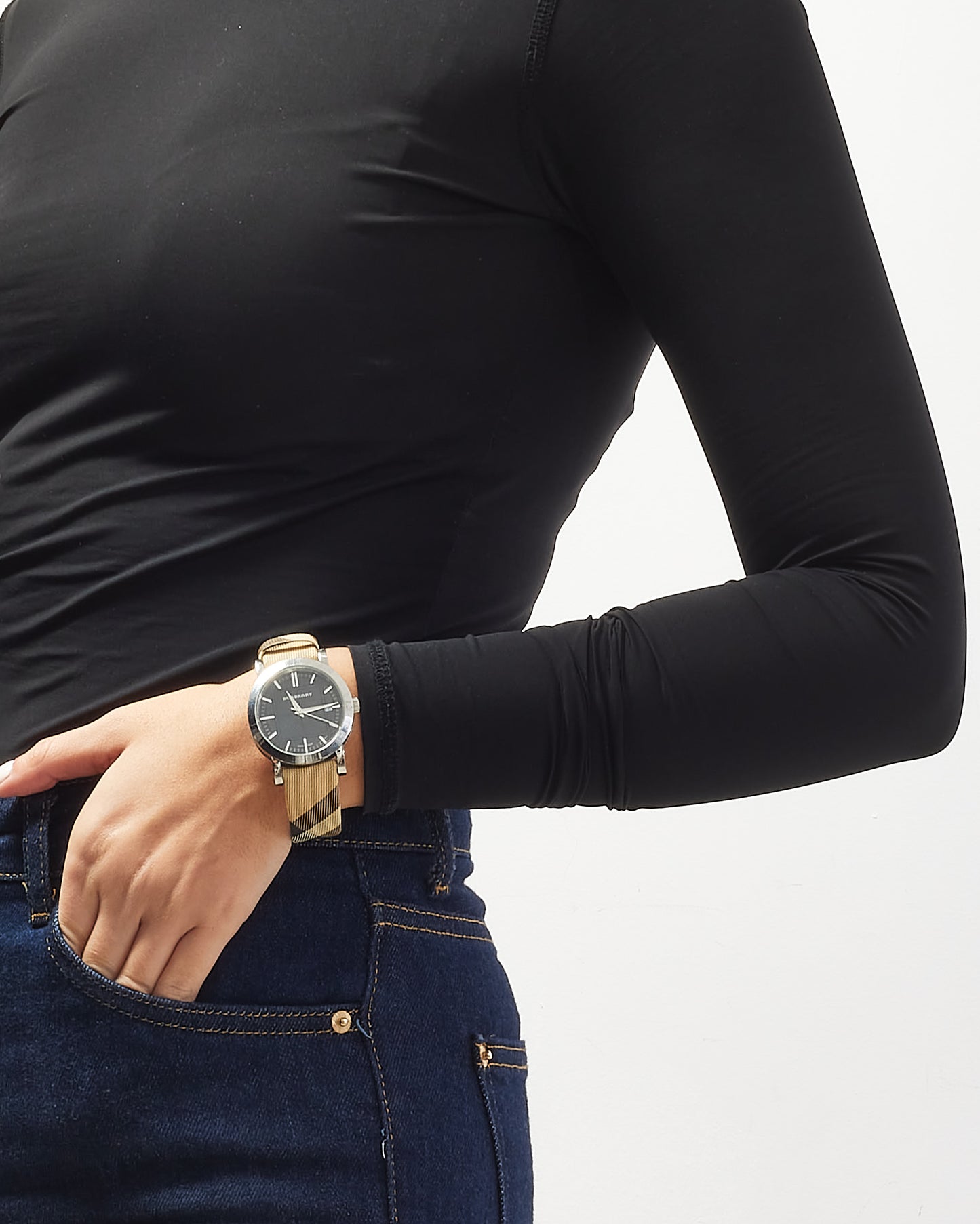 Burberry Black Dial & Nova Check Canvas 38MM Watch