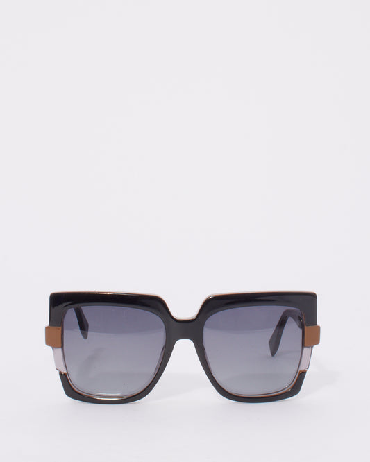 Fendi Black & Brown Acetate Square Frame FF062 Sunglasses
