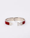 Hermès Clic H Red And Silver Clic H Bracelet- PM