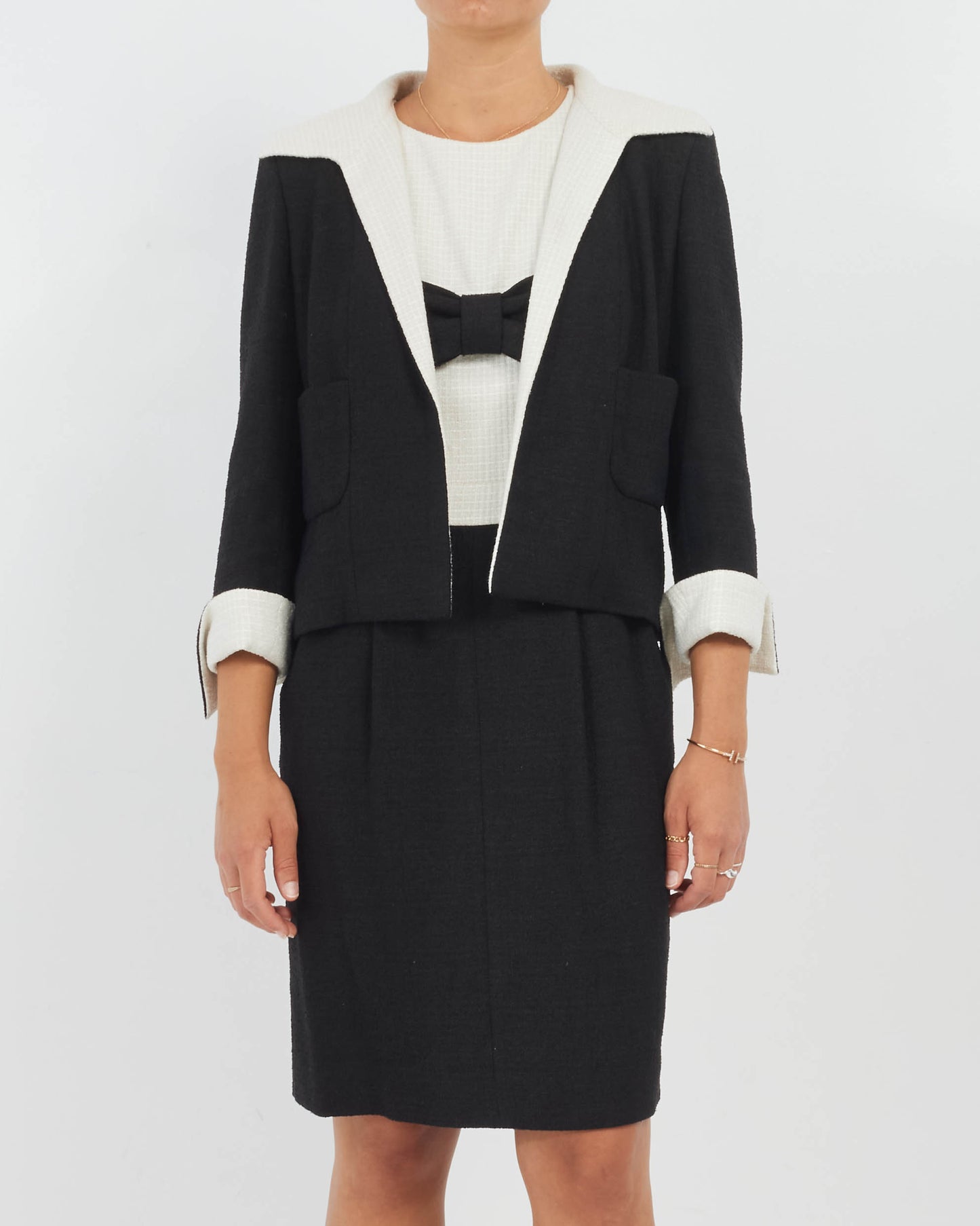 Chanel Black & White Tweed Blazer 09P - 40