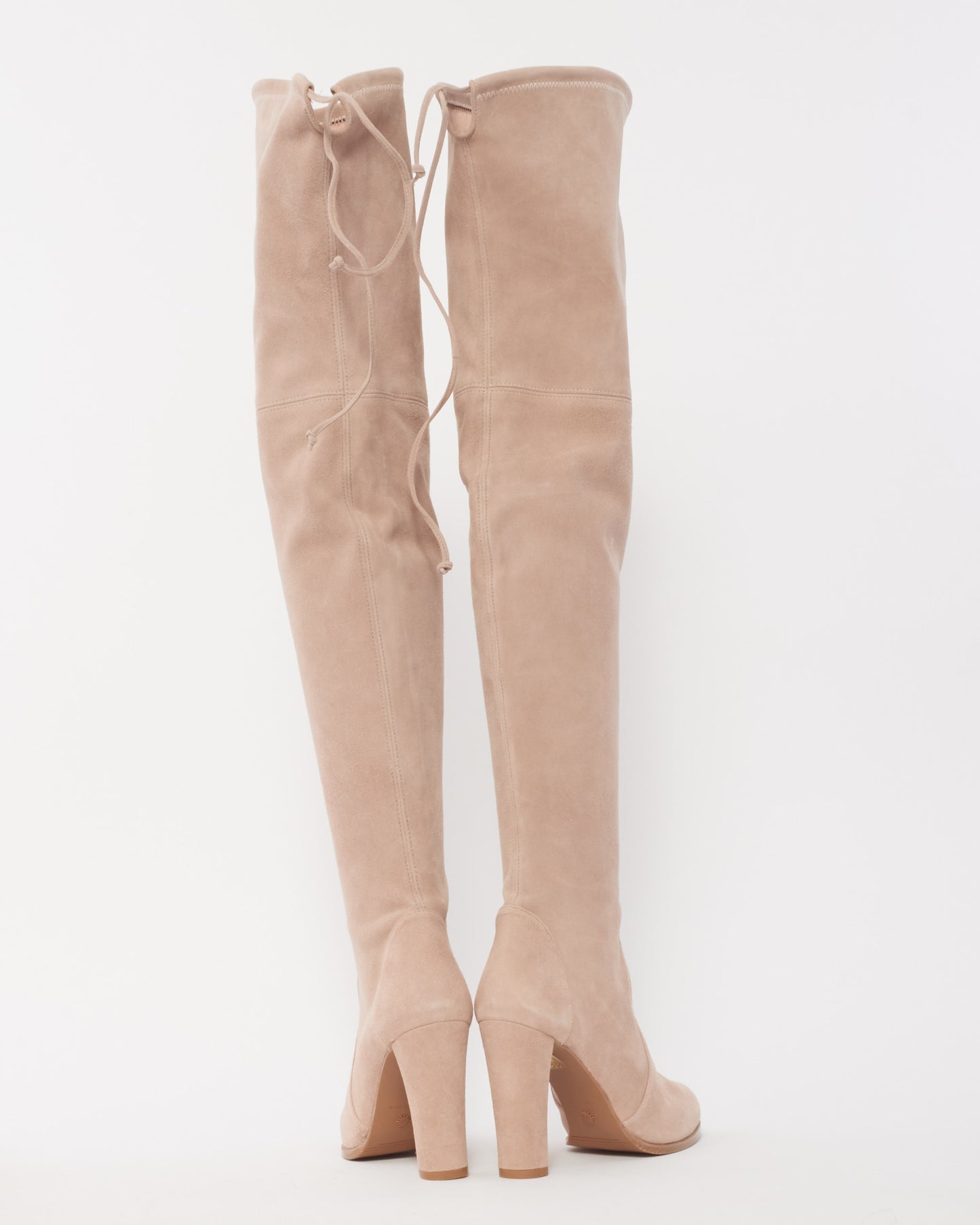 Stuart Weitzman Blush Suede Highland Over The Knee Boots - 37.5