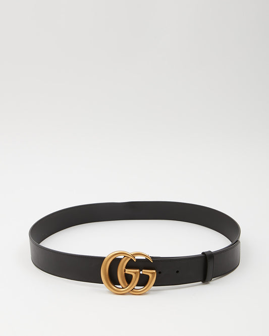 Gucci Black Leather GG Marmont Belt - 100/40