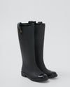 Jimmy Choo Black Rubber Cap Toe Rain Boots - 35