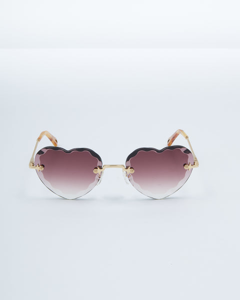 Explore a Chloe Brown Heart Shaped CE150S Sunglasses