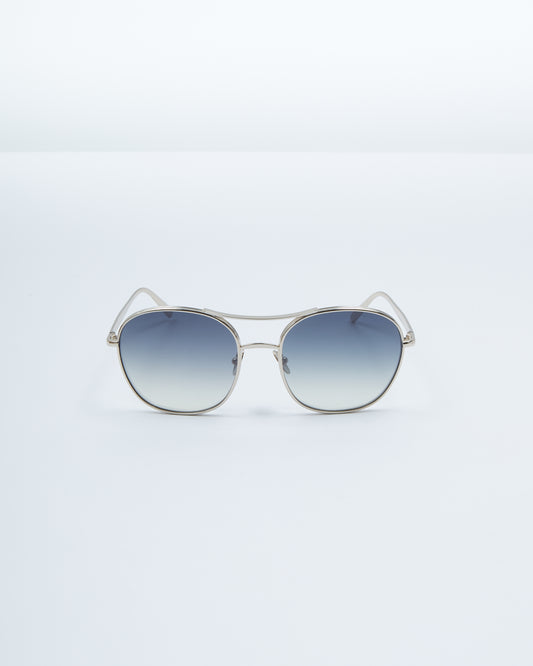 Chloe Blue Tint Rounded Lense Silver Frame CE137S Sunglasses