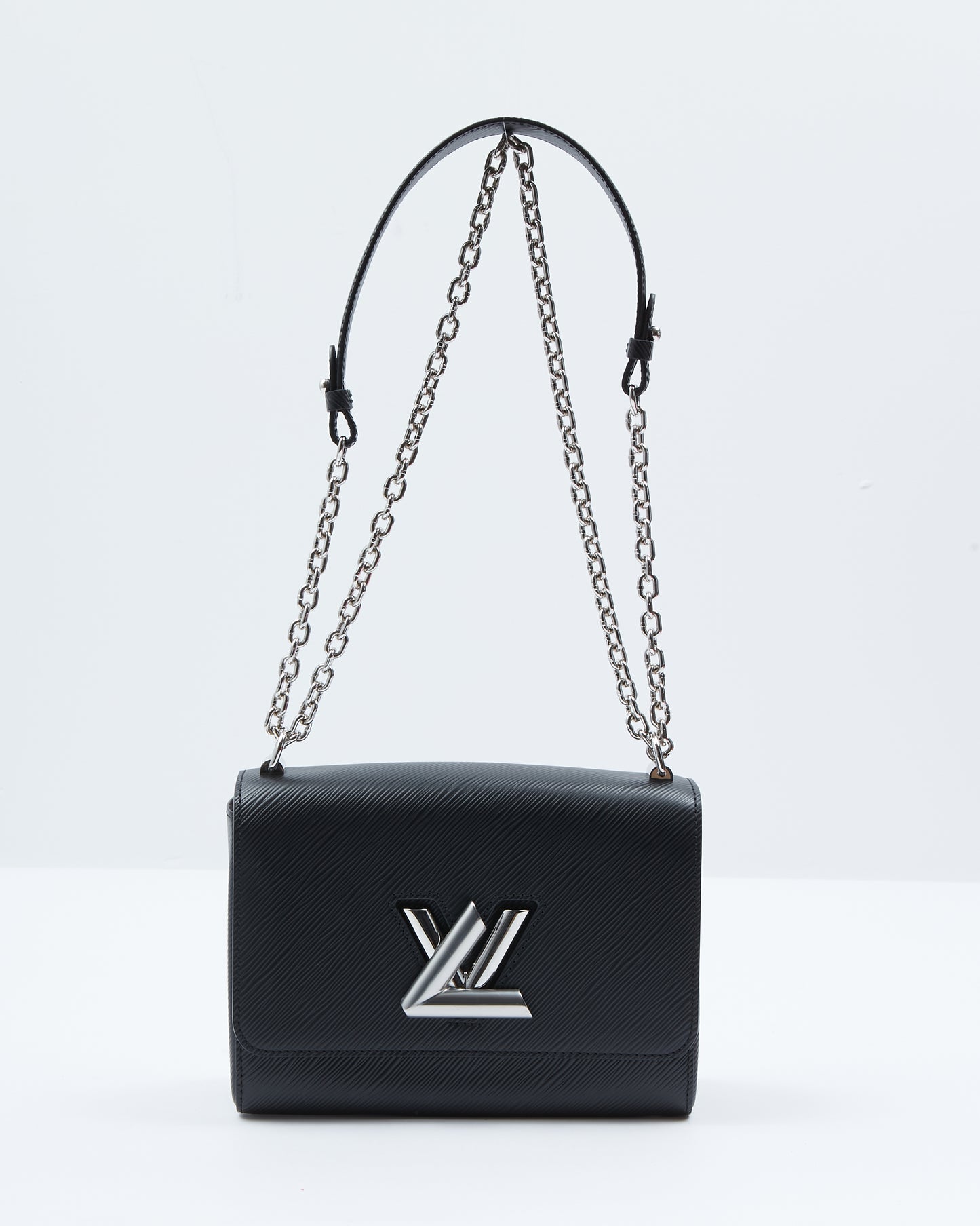 Louis Vuitton Black Epi Leather Twist Flap MM Bag