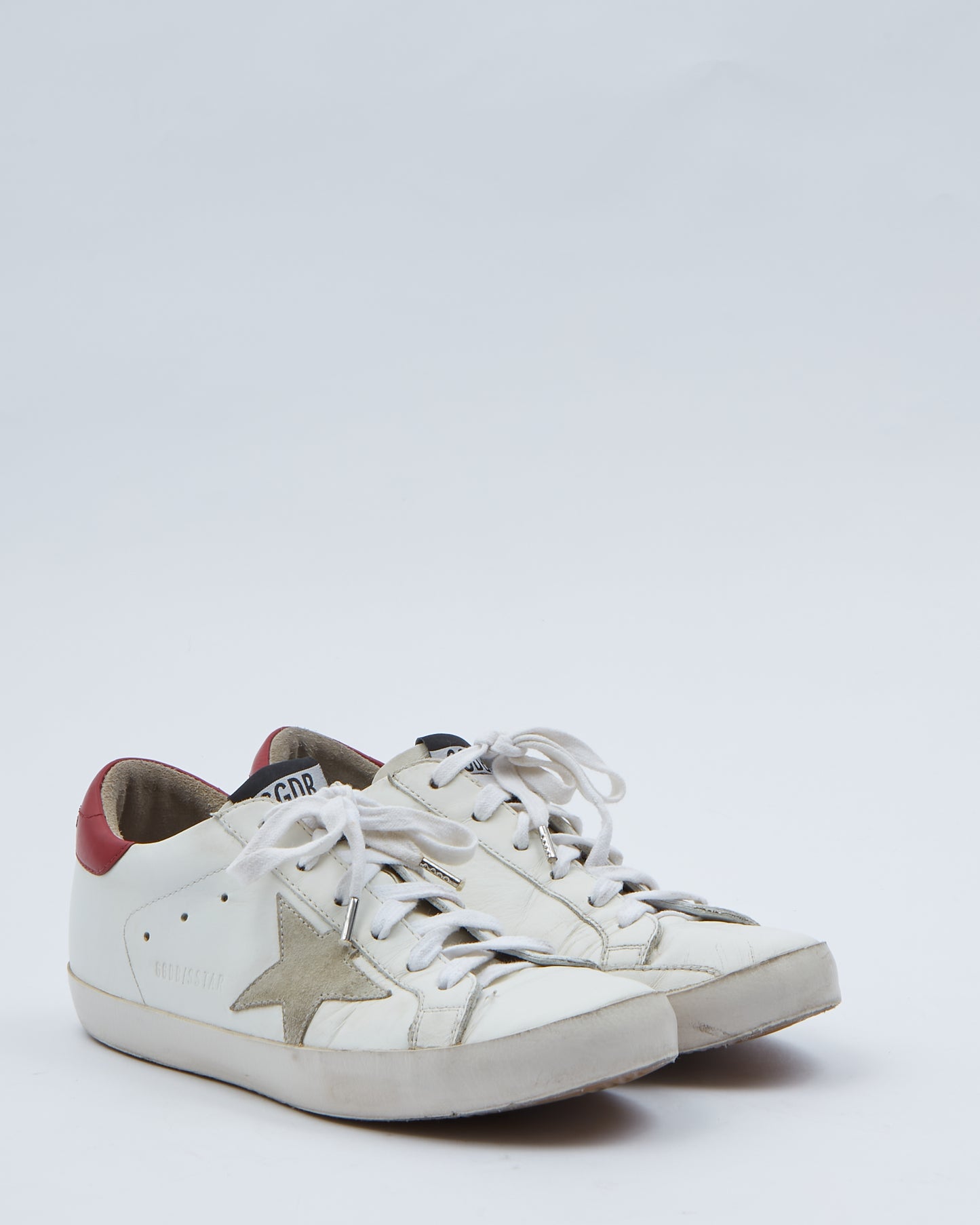 Golden Goose White/Red Leather Super-Star Sneaker - 39