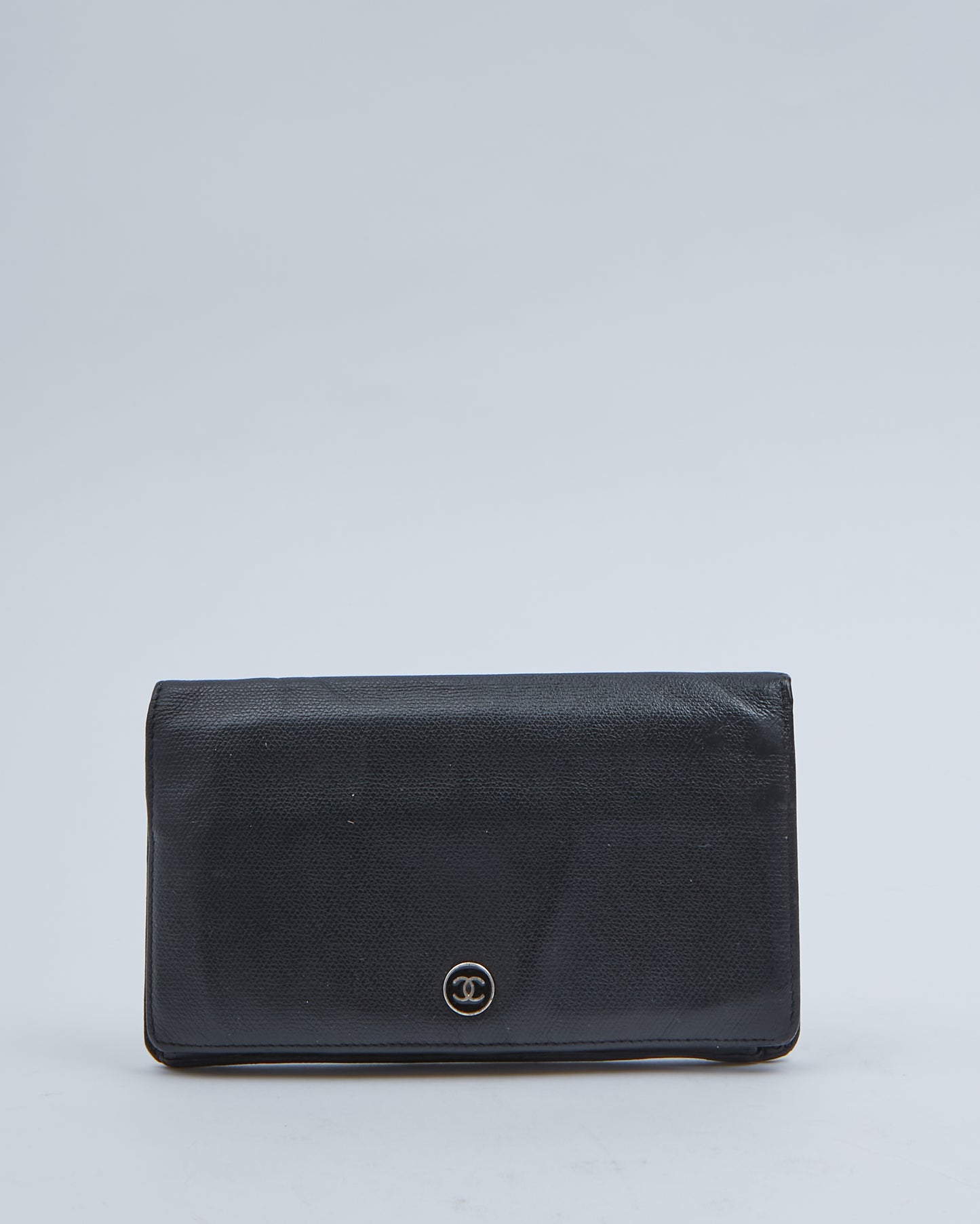 Chanel Black Leather Sevruga Bifold Wallet