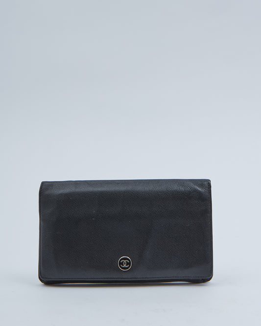 Chanel Black Leather Sevruga Bifold Wallet