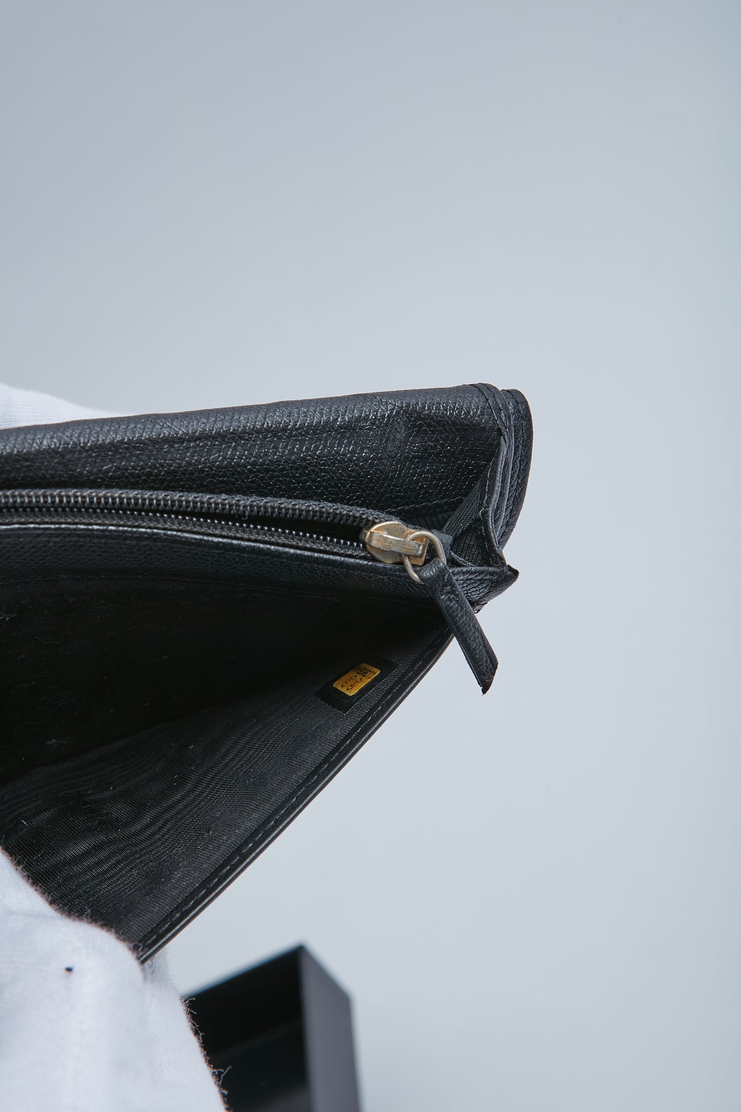 Chanel Black Leather Sevruga Bifold Wallet