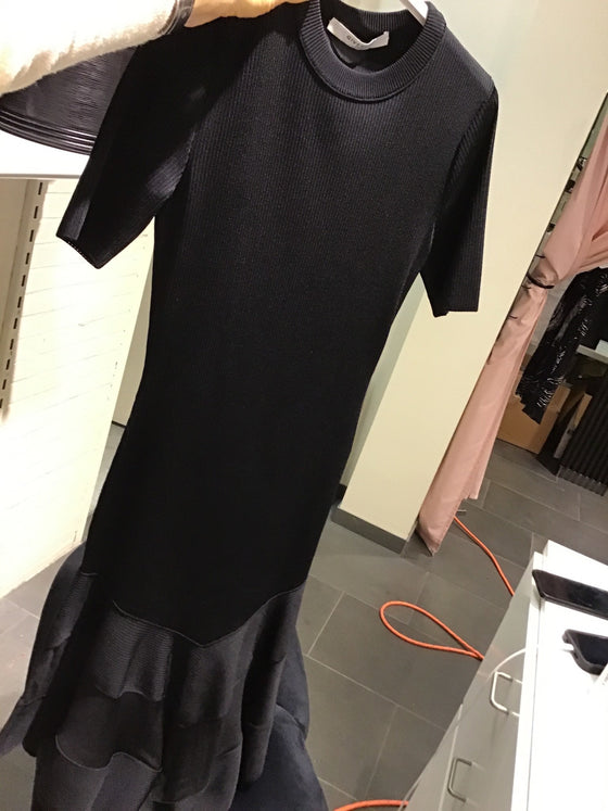 Givenchy Black Ribbed Midi Dress - S