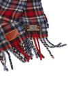 Coach Blue and Red Plaid Wool Scarf