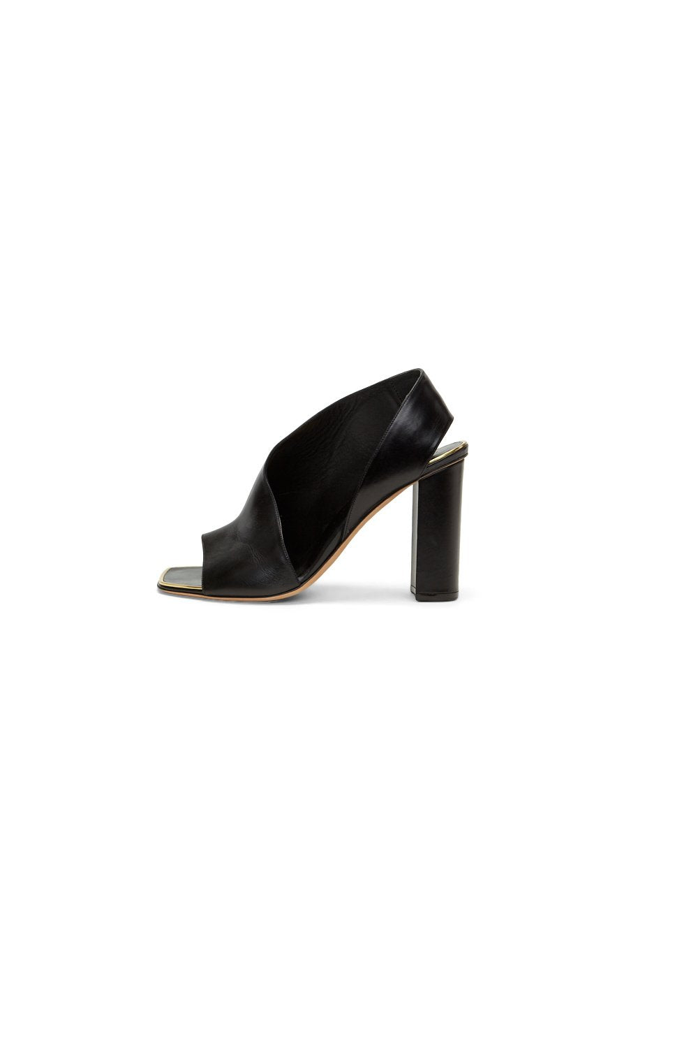 Celine Black Leather Asymmetrical Sandal 100mm - 40