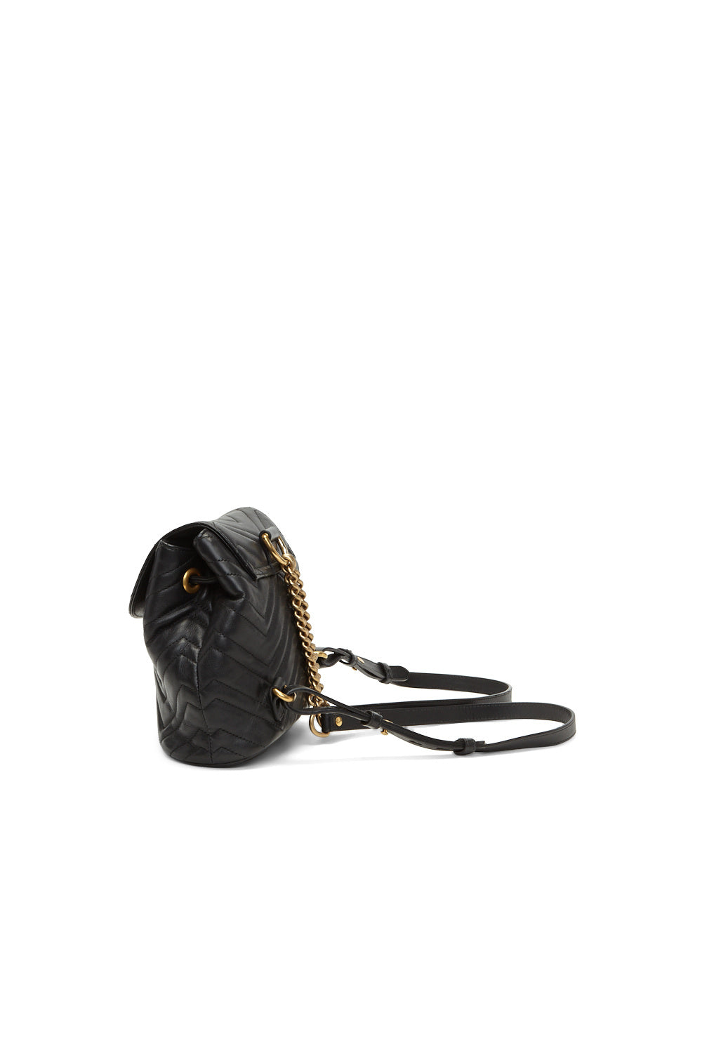Gucci Black Calfskin Matelassé GG Marmont Mini Backpack