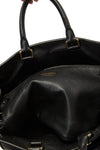 Moschino Black Leather Logo Tote