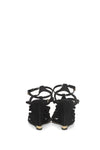 Louis Vuitton Black Suede Braided Cage Wedges - 38