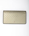 Chanel Gold Metallic Leather Quilted Flap Wallet