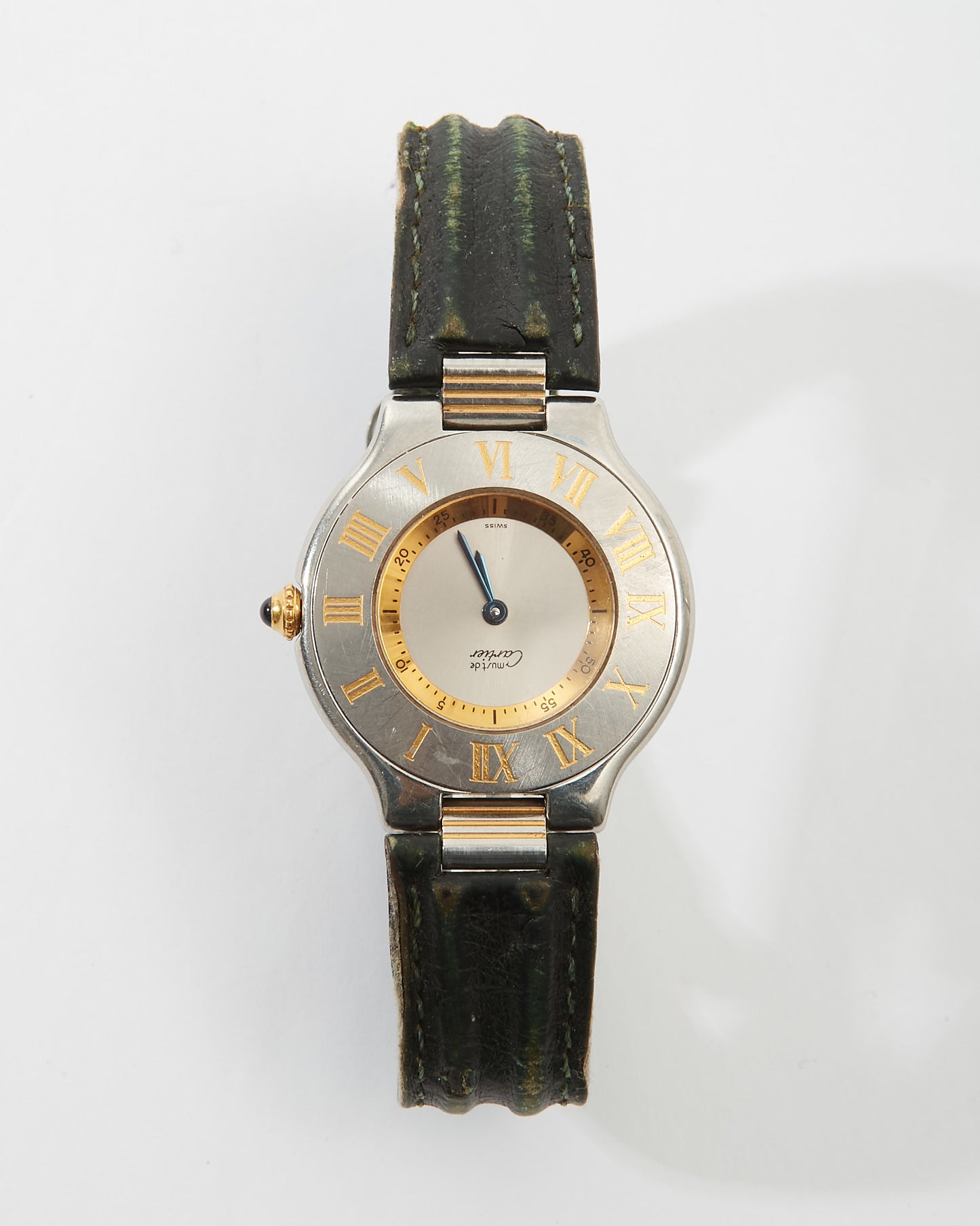 Cartier Must De Cartier 21 Stainless Steel & Leather Band Watch