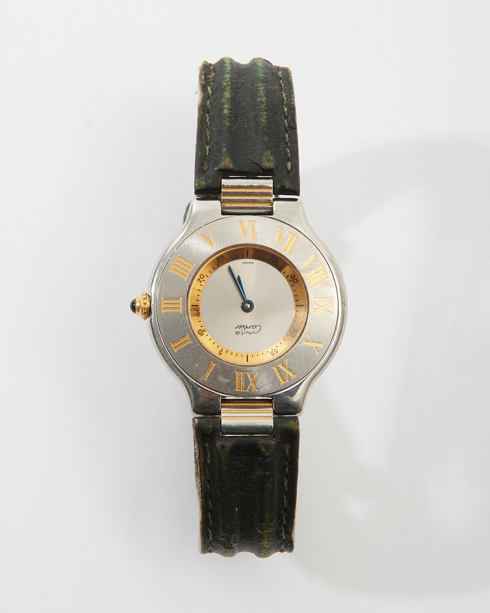 Cartier Must De Cartier 21 Stainless Steel & Leather Band Watch