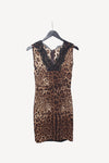 Dolce Gabbana Leopard Print Silk Sleeveless Dress - 40