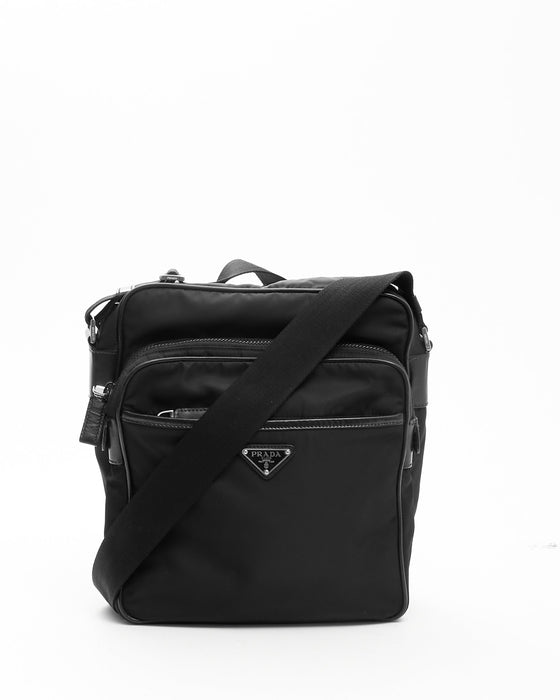 Prada Black Nylon Messenger Crossbody Bag