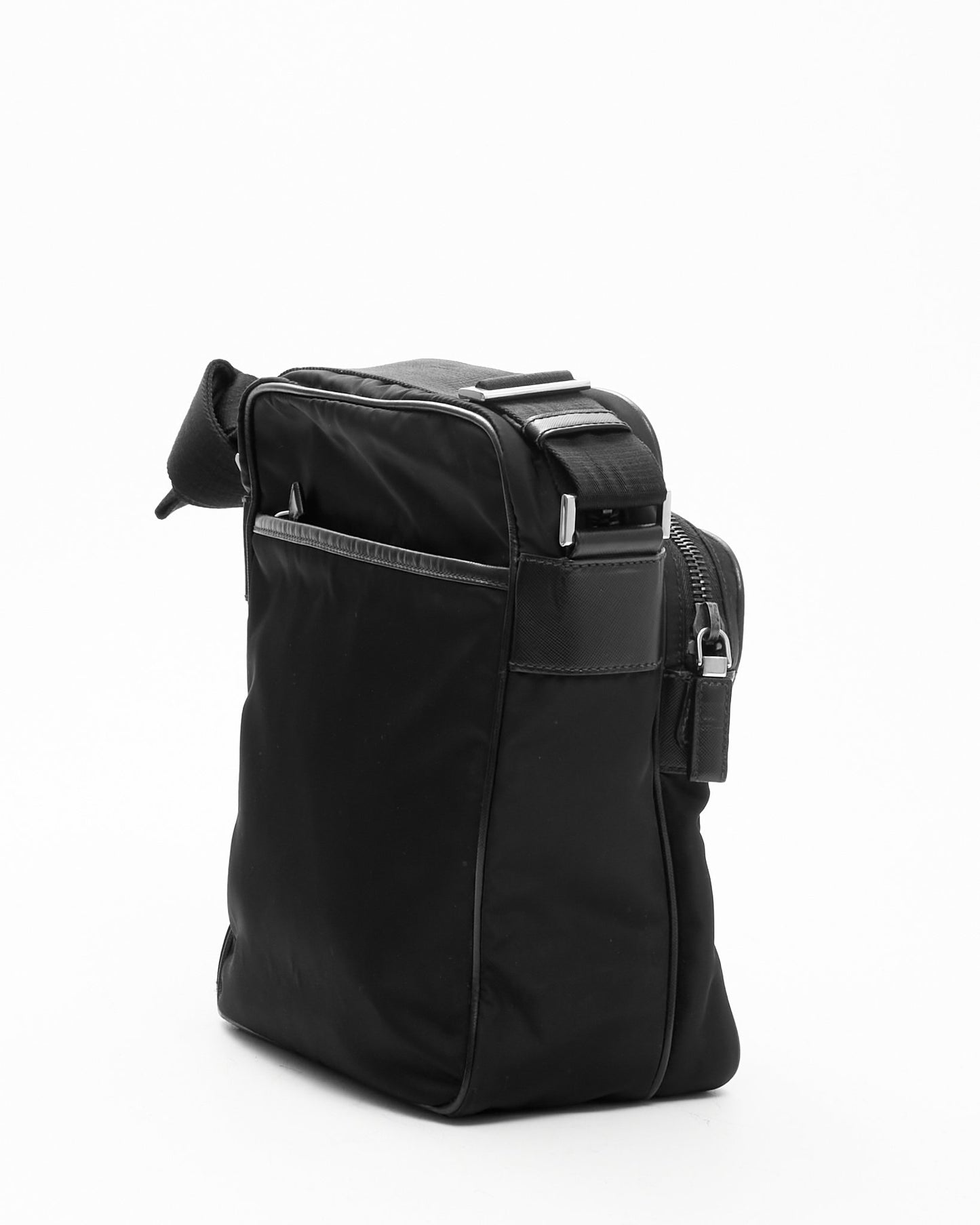 Prada Black Nylon Messenger Crossbody Bag