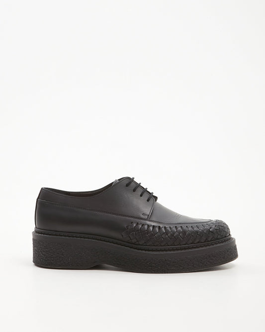 Chaussures Brogue à plateforme en cuir noir pour hommes Lanvin - 8