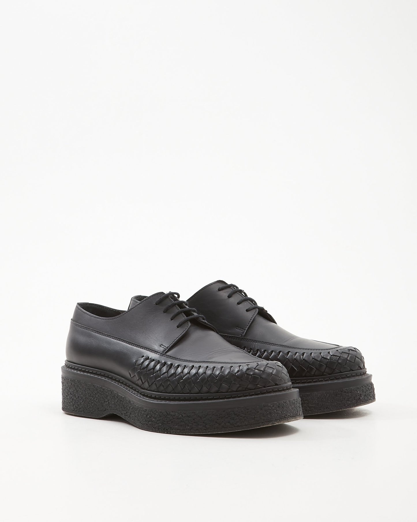 Chaussures Brogue à plateforme en cuir noir pour hommes Lanvin - 8
