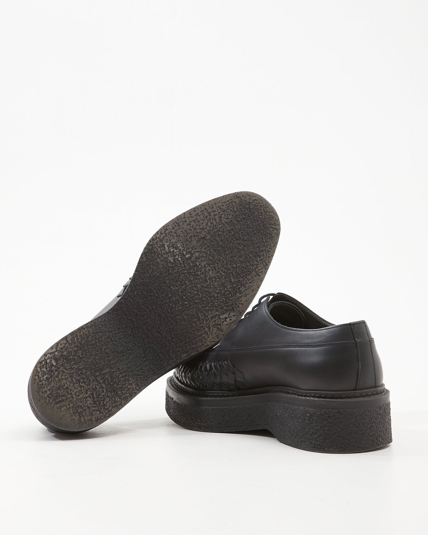 Lanvin MEN'S Black Leather Platform Brogue Men’s Shoes - 8