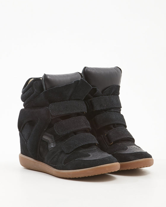 Isabel Marant Black Suede Wedges Sneakers - 39