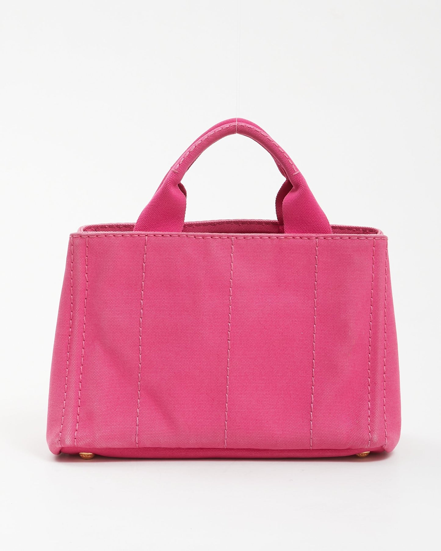 Prada Pink Canvas Canapa Logo Mini Tote Bag