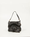 Saint Laurent Black Leather Vintage Flower Detail Crossbody Bag