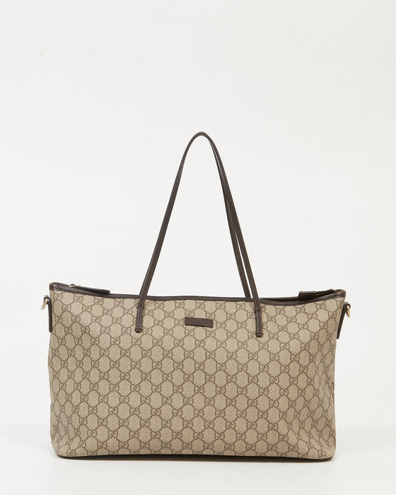 Gucci Brown GG Coated Canvas Convertible Tote Bag