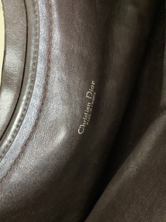 Dior Vintage Brown Oblique Fold Over Clutch